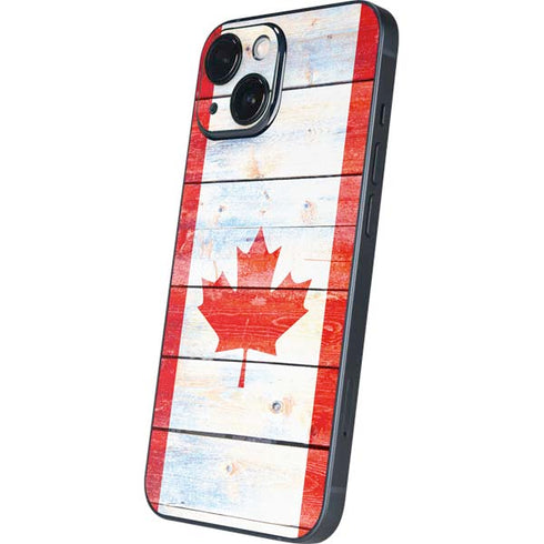 Canada Flag Light Wood iPhone 13 Mini Skin